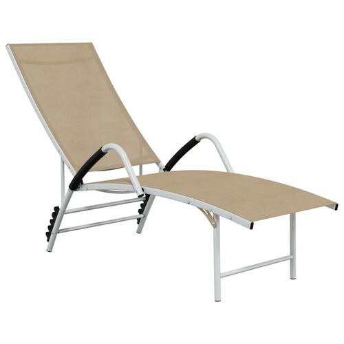 Liggestol textilene og aluminium cremefarvet