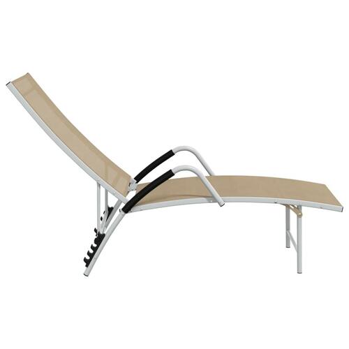 Liggestol textilene og aluminium cremefarvet