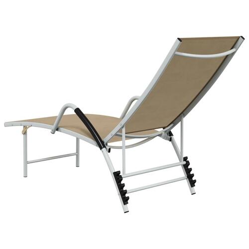 Liggestol textilene og aluminium cremefarvet