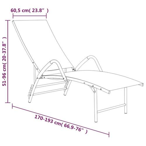 Liggestol textilene og aluminium cremefarvet