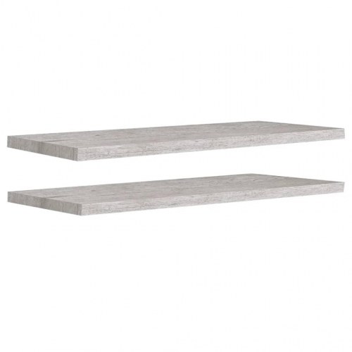 Svævehylder 2 stk. - 90 × 23,5 × 3,8 cm i MDF, betongrå