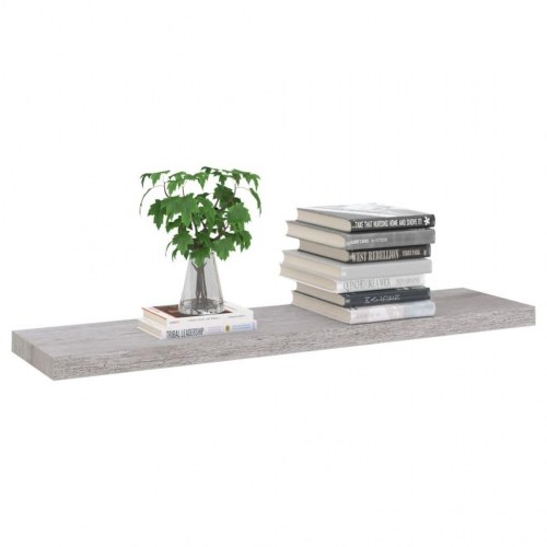 Svævehylder 2 stk. - 90 × 23,5 × 3,8 cm i MDF, betongrå