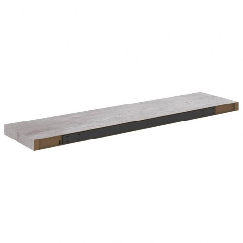 Svævehylder 2 stk. - 90 × 23,5 × 3,8 cm i MDF, betongrå