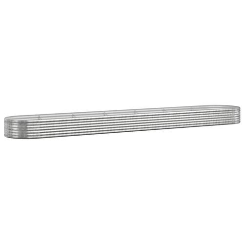 Plantekasse 544x100x36 cm pulverlakeret stål sølvfarvet