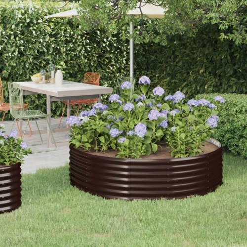 Plantekasse 140x140x36 cm galvaniseret stål brun