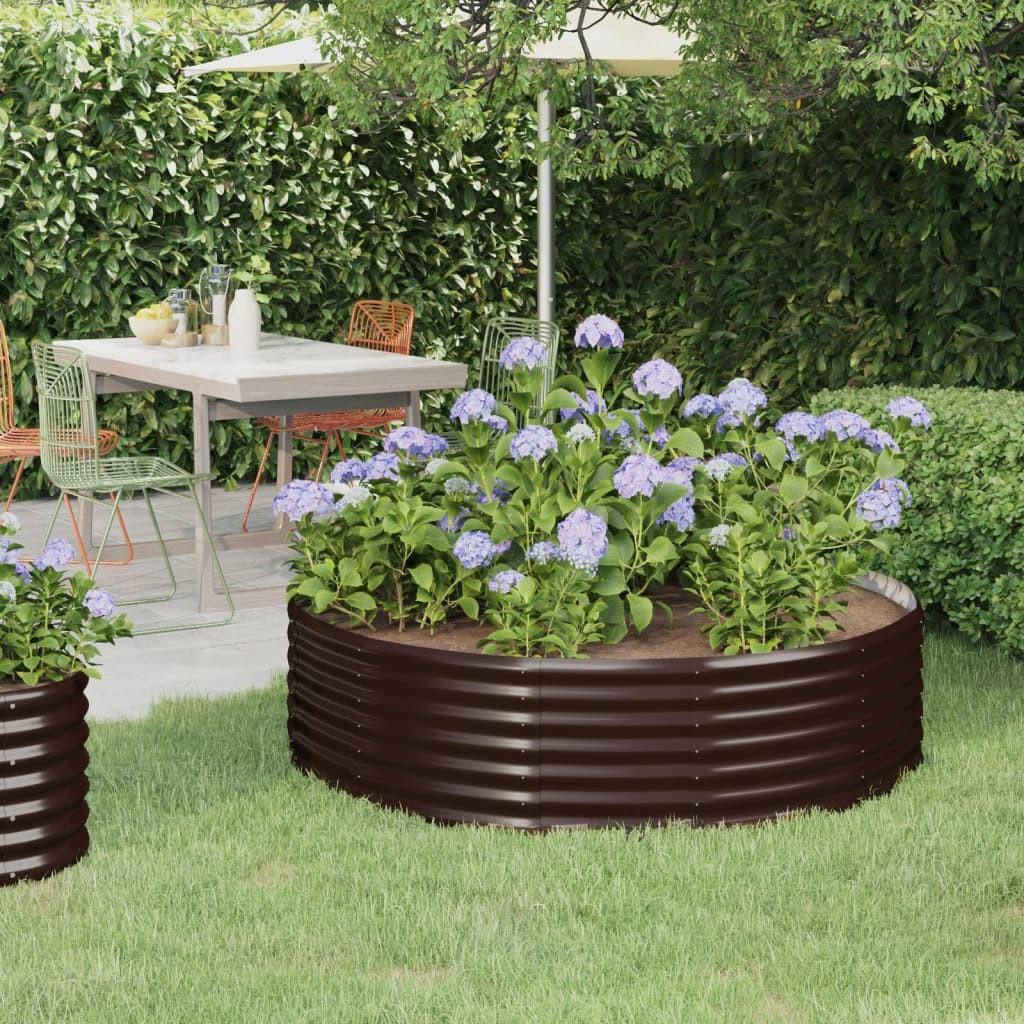 Plantekasse 140x140x36 cm galvaniseret stål brun