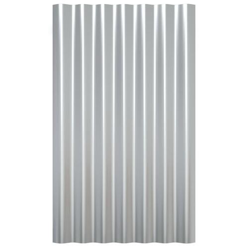Tagplader 36 stk. 60x36 cm pulverlakeret stål sølvfarvet