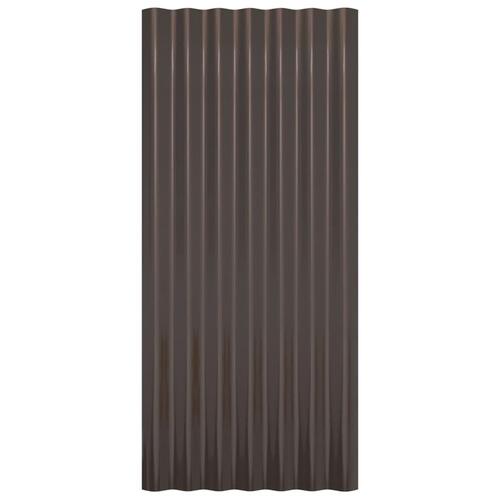 Tagplader 36 stk. 80x36 cm pulverlakeret stål brun