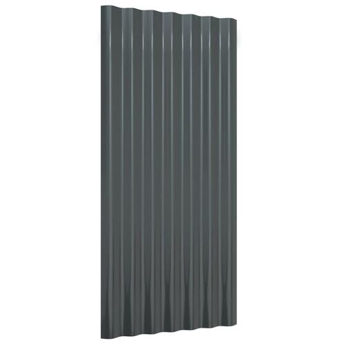 Tagplader 36 stk. 80x36 cm pulverlakeret stål antracitgrå