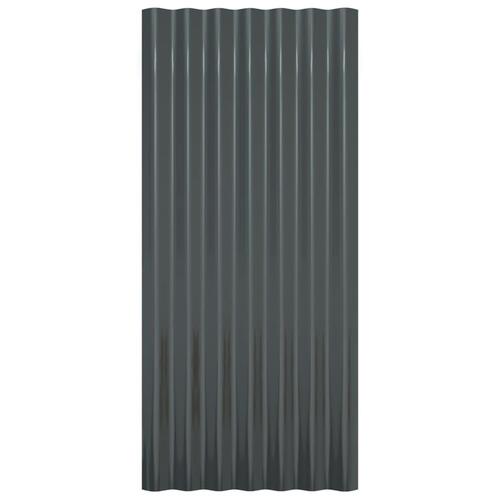 Tagplader 36 stk. 80x36 cm pulverlakeret stål antracitgrå