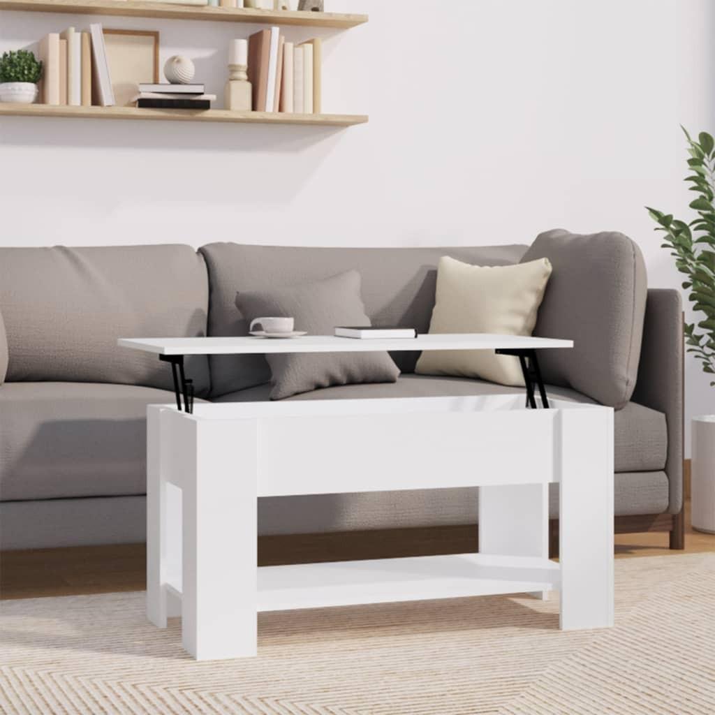 Sofabord 101x49x52 cm konstrueret træ hvid