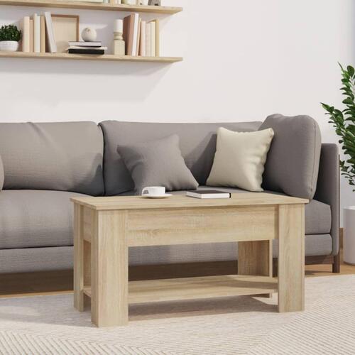 Sofabord 101x49x52 cm konstrueret træ sonoma-eg