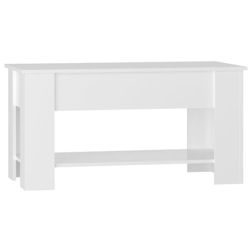 Sofabord 101x49x52 cm konstrueret træ hvid højglans