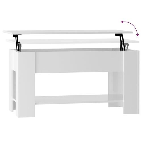 Sofabord 101x49x52 cm konstrueret træ hvid højglans