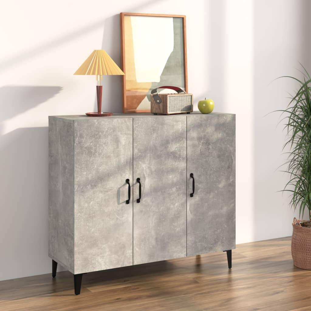 Skab 90x34x80 cm konstrueret træ betongrå
