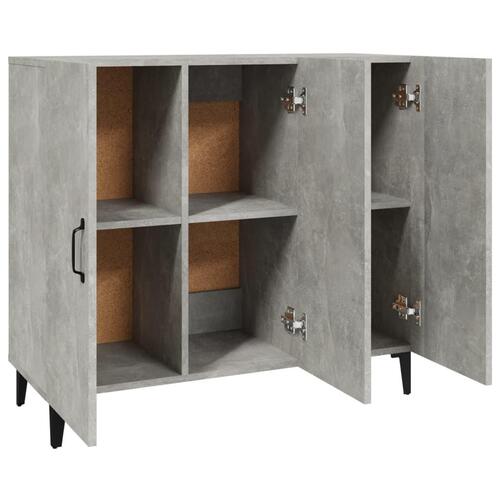 Skab 90x34x80 cm konstrueret træ betongrå