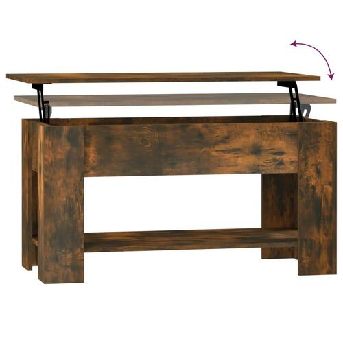 Sofabord 101x49x52 cm konstrueret træ røget egetræsfarve