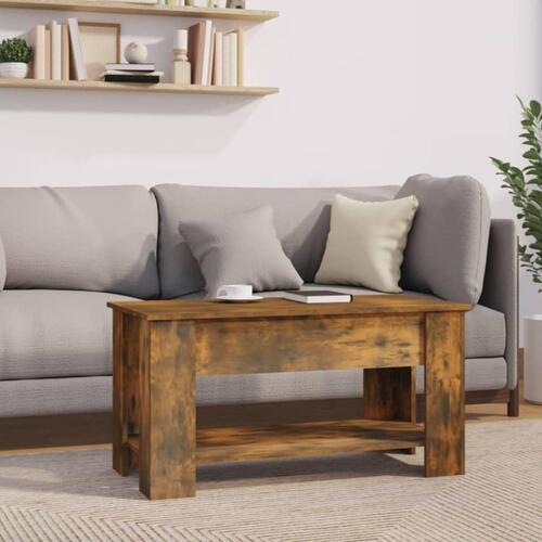 Sofabord 101x49x52 cm konstrueret træ røget egetræsfarve