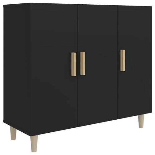Skab 90x34x80 cm konstrueret træ sort