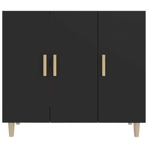 Skab 90x34x80 cm konstrueret træ sort