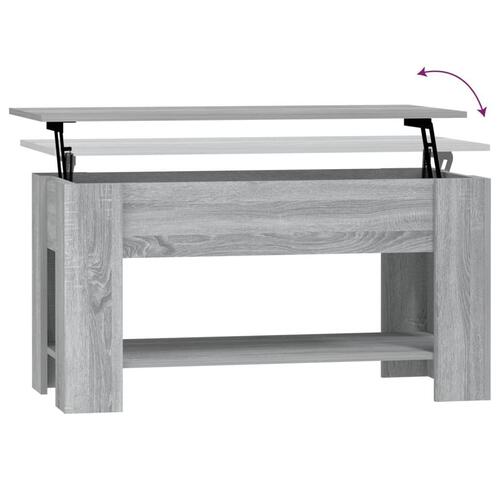 Sofabord 101x49x52 cm konstrueret træ grå sonoma-eg