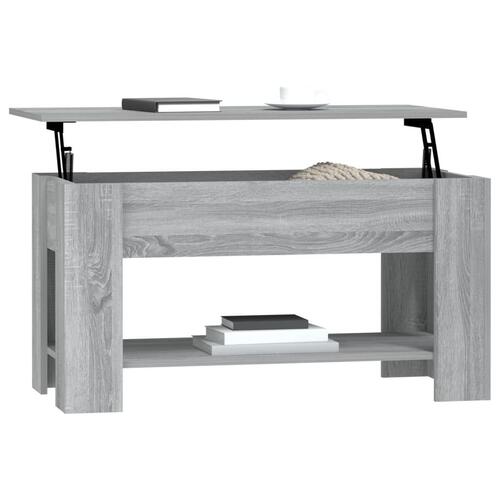 Sofabord 101x49x52 cm konstrueret træ grå sonoma-eg