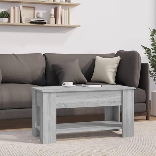 Sofabord 101x49x52 cm konstrueret træ grå sonoma-eg