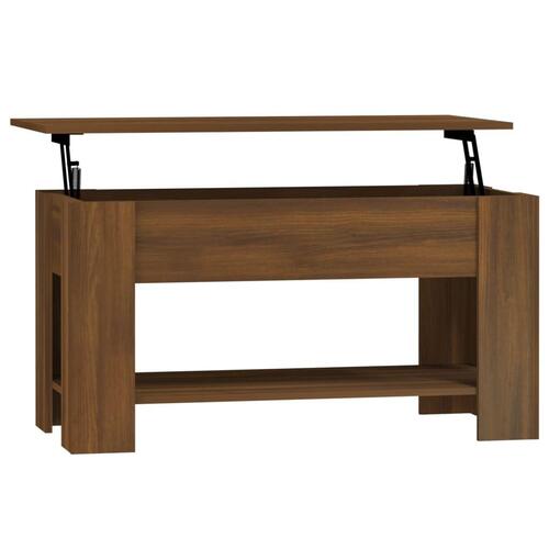 Sofabord 101x49x52 cm konstrueret træ brun egetræsfarve