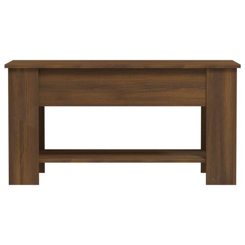 Sofabord 101x49x52 cm konstrueret træ brun egetræsfarve