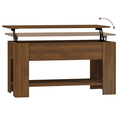 Sofabord 101x49x52 cm konstrueret træ brun egetræsfarve