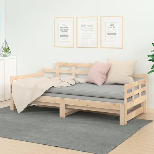 Daybed med udtræk 2x(80x200) cm massivt fyrretræ