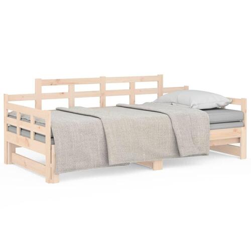 Daybed med udtræk 2x(80x200) cm massivt fyrretræ
