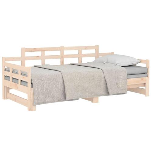 Daybed med udtræk 2x(80x200) cm massivt fyrretræ