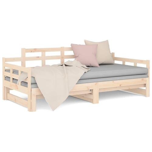 Daybed med udtræk 2x(80x200) cm massivt fyrretræ