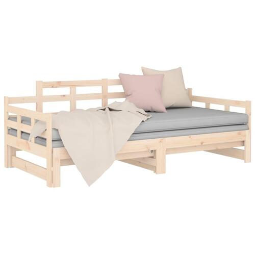 Daybed med udtræk 2x(80x200) cm massivt fyrretræ