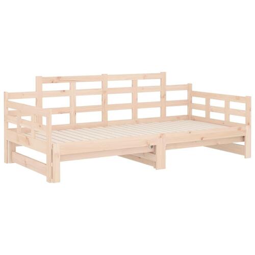 Daybed med udtræk 2x(80x200) cm massivt fyrretræ