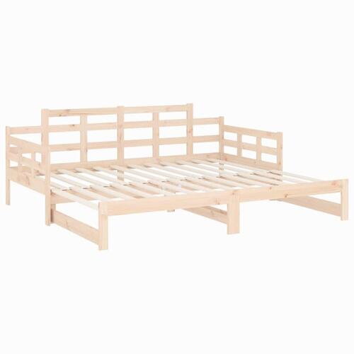 Daybed med udtræk 2x(80x200) cm massivt fyrretræ