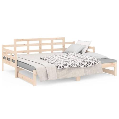 Daybed med udtræk 2x(90x190) cm massivt fyrretræ