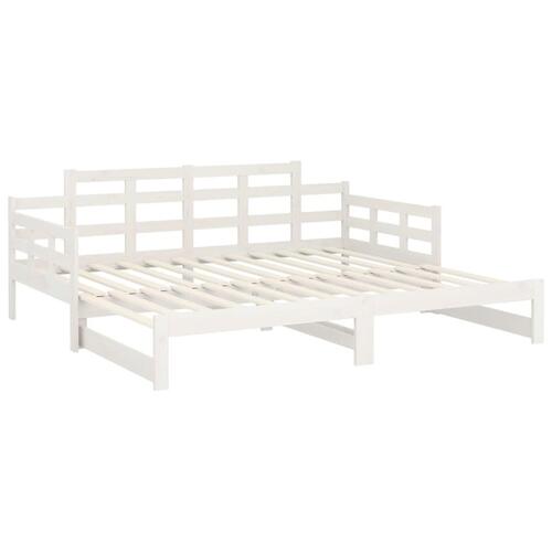 Daybed med udtræk 2x(90x190) cm massivt fyrretræ hvid