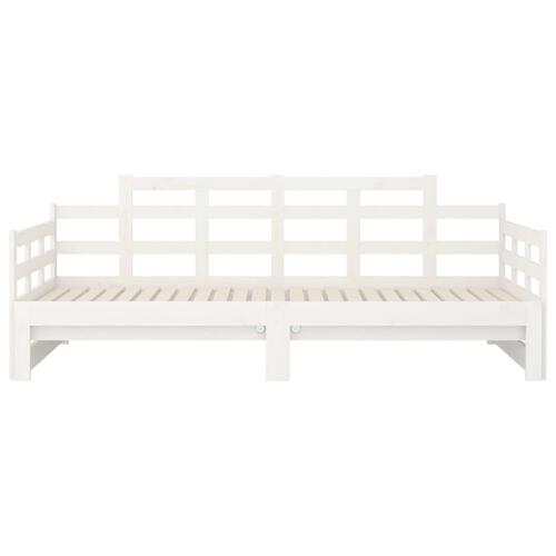 Daybed med udtræk 2x(90x190) cm massivt fyrretræ hvid