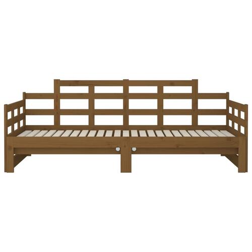 Daybed med udtræk 2x(90x190) cm massivt fyrretræ gyldenbrun