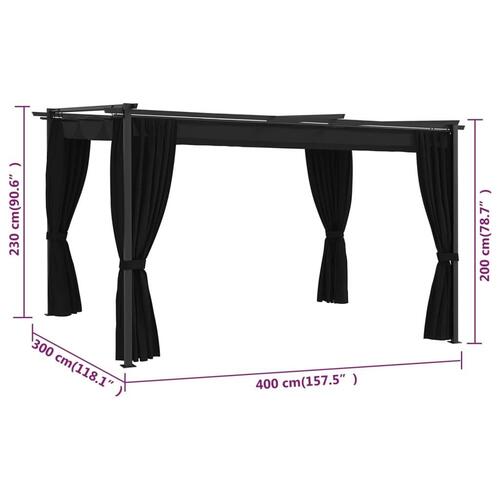 Pavillon 4x3 m antracitgrå