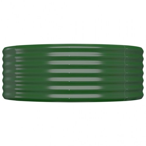 Oval plantekasse i galvaniseret stål - grøn, 544 x 100 x 36 cm