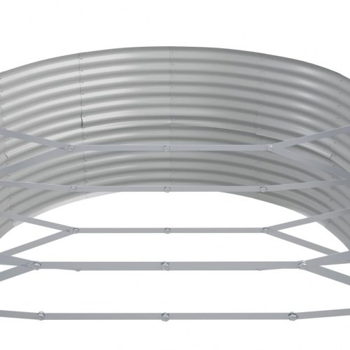 Oval plantekasse i galvaniseret stål - grøn, 544 x 100 x 36 cm