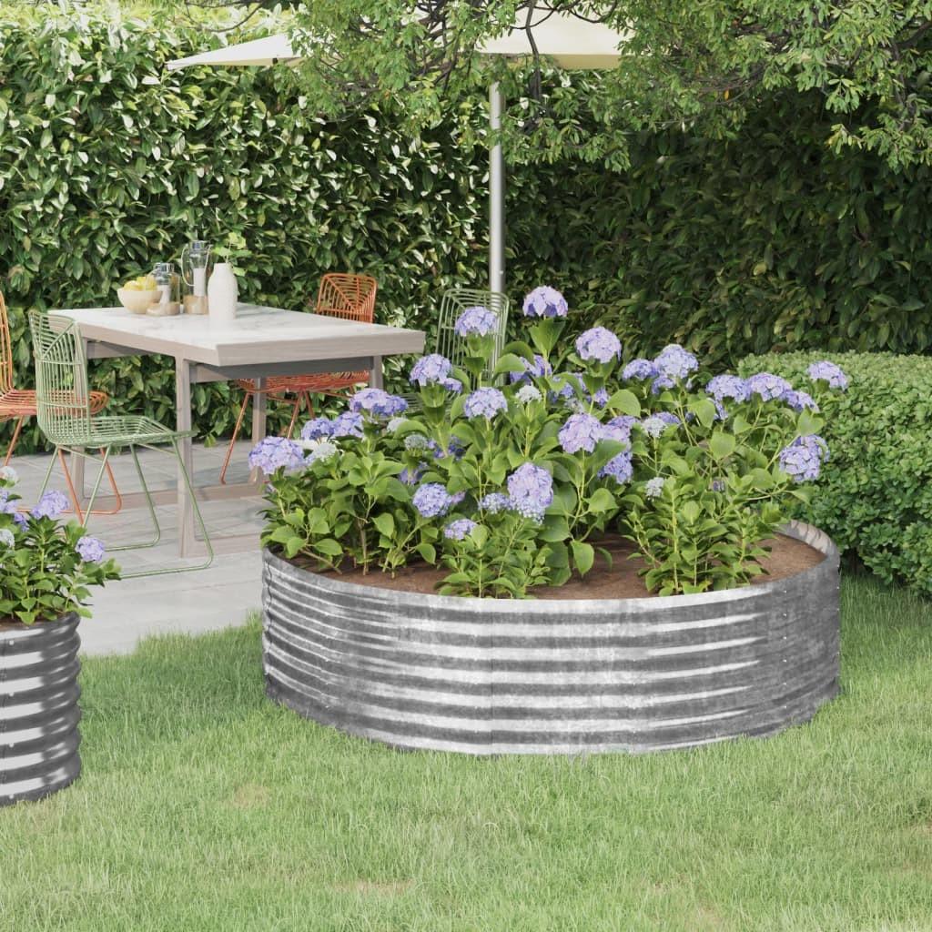 Plantekasse 140x140x36 cm pulverlakeret stål sølvfarvet