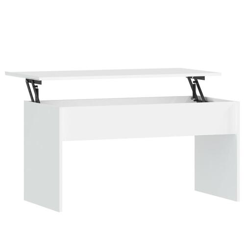 Sofabord 102x50,5x52,5 cm konstrueret træ hvid