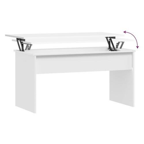 Sofabord 102x50,5x52,5 cm konstrueret træ hvid