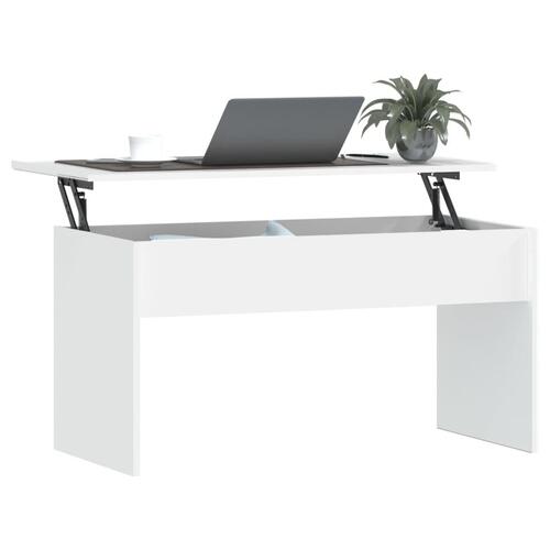 Sofabord 102x50,5x52,5 cm konstrueret træ hvid