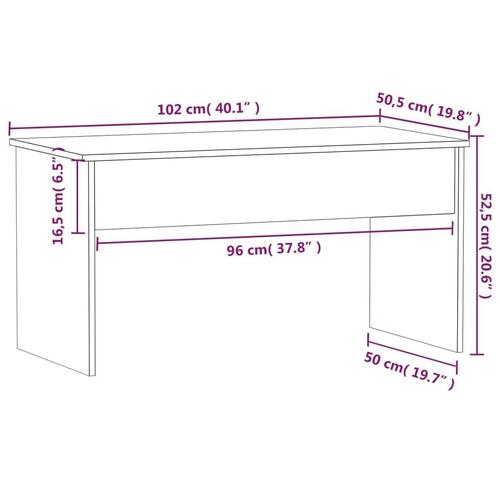 Sofabord 102x50,5x52,5 cm konstrueret træ hvid
