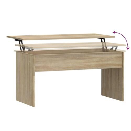 Sofabord 102x50,5x52,5 cm konstrueret træ sonoma-eg
